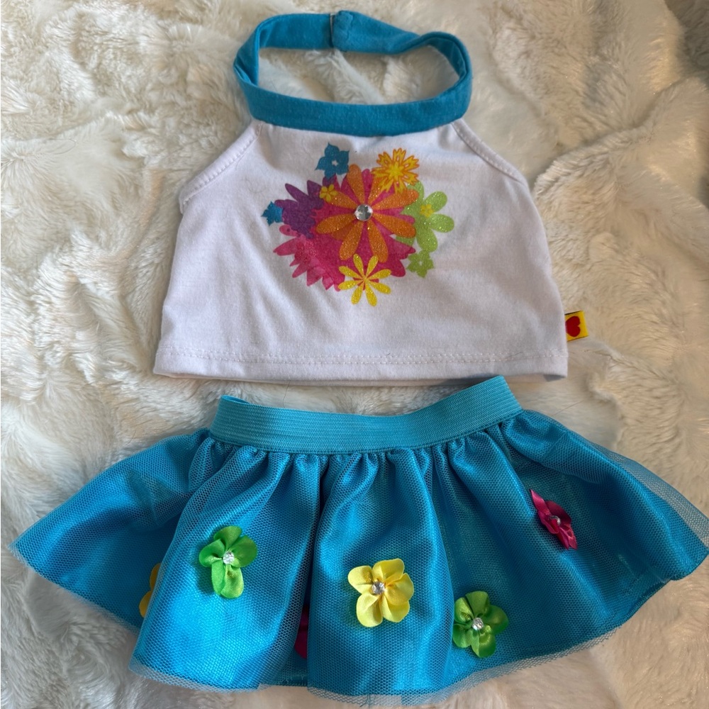 Build-A-Bear Floral Halter Top and Skirt Set for BAB Plushies